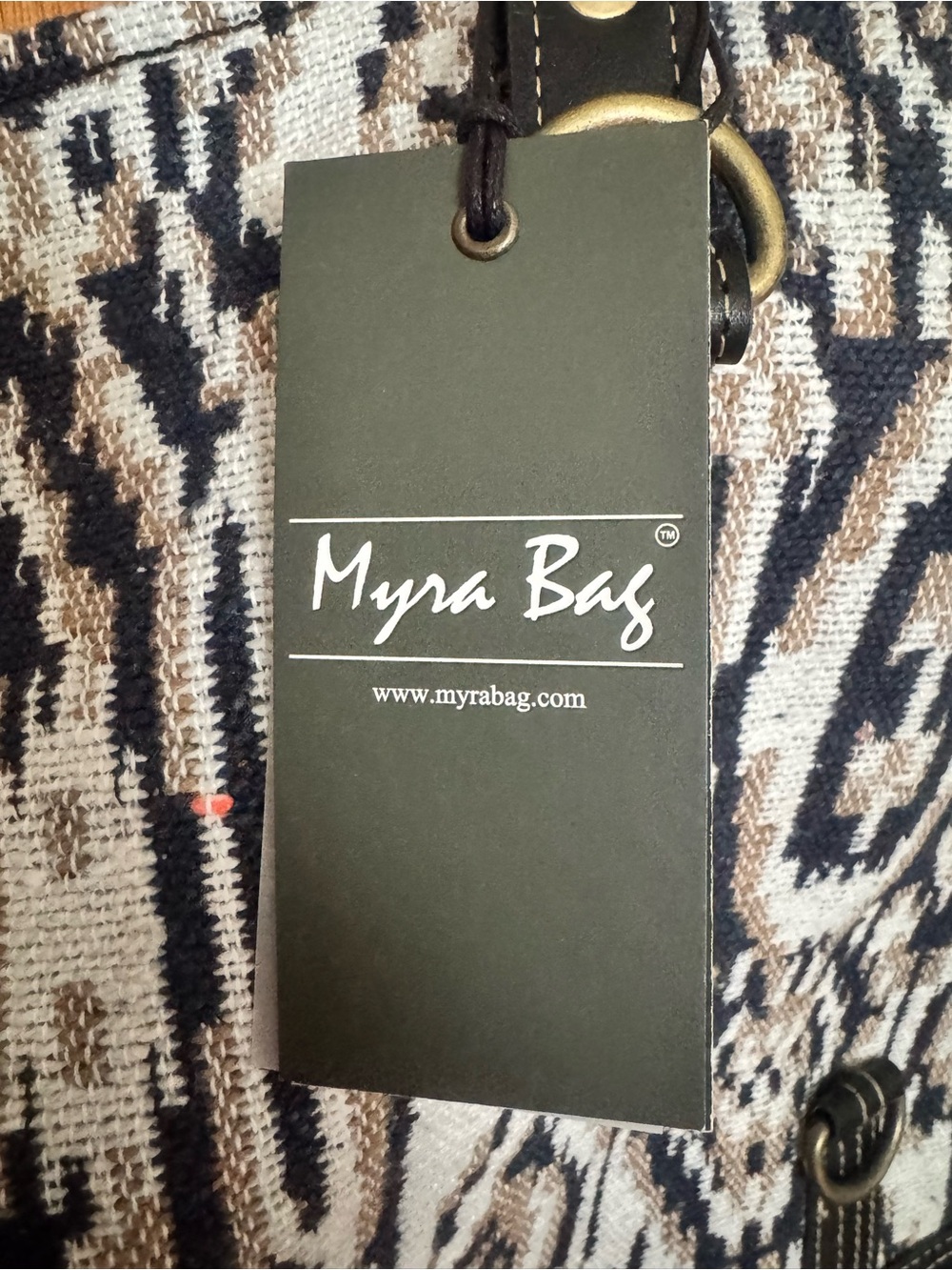 Myra Bag Black, Brown and Cream Travel Tote